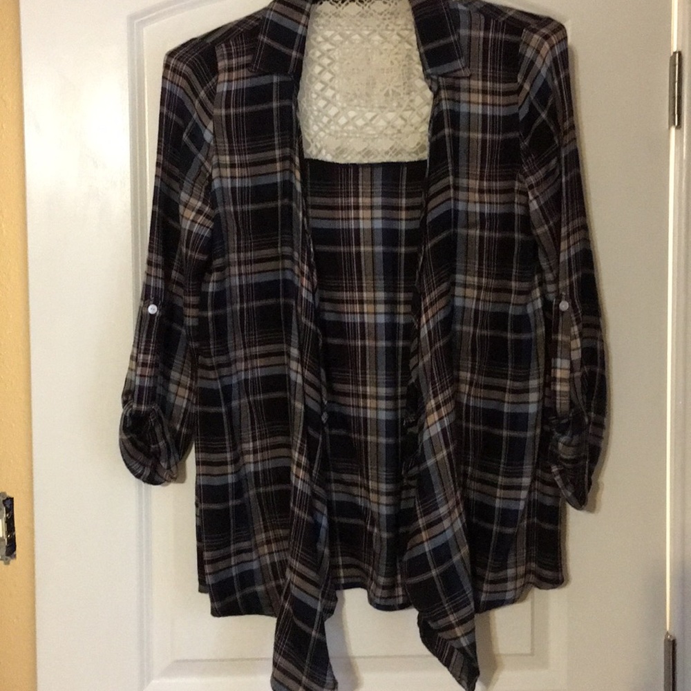 Navy plaid jacket